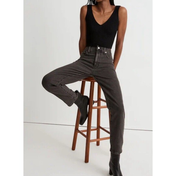 Madewell The Perfect Vintage Jean Straight Black Lunar Wash Denim MD711 Women 27 - Picture 1 of 16